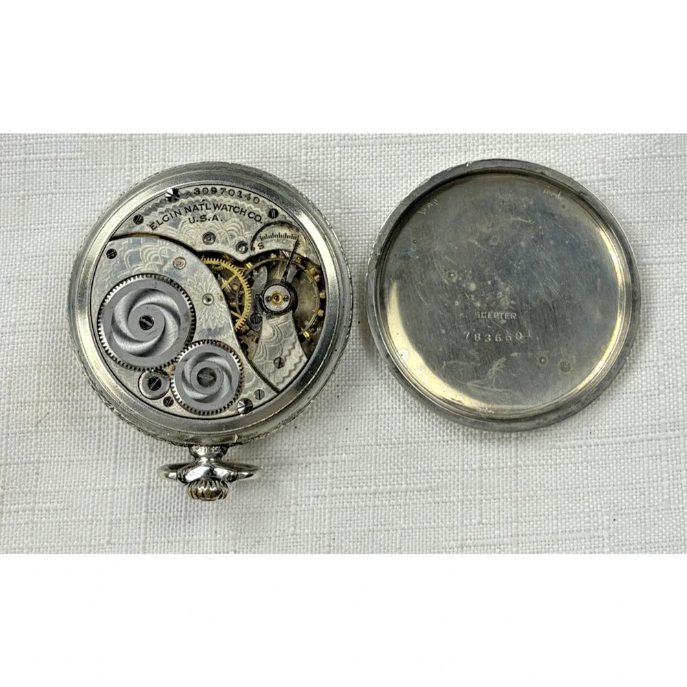 Elgin 303 12s 7 Jewel Open Face Pocket Watch 1928 Model